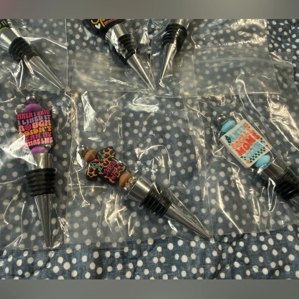 Colorful Wine Bottle Stoppers Set - Perfect Party Favors (set of 6)